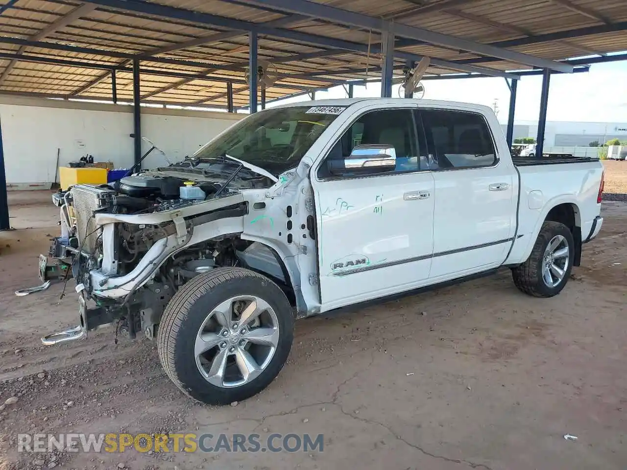 1 Photograph of a damaged car 1C6SRFHM2MN591991 RAM 1500 2021