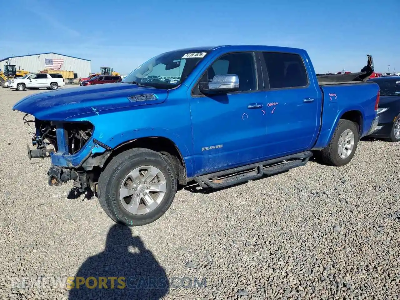1 Photograph of a damaged car 1C6SRFJT4MN697098 RAM 1500 2021