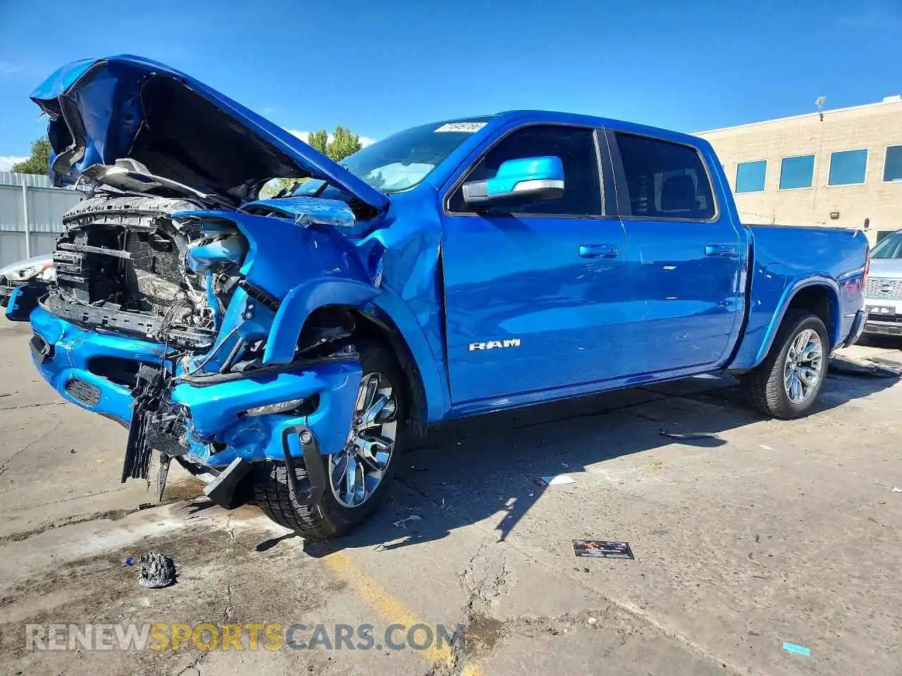 1 Photograph of a damaged car 1C6SRFJT8MN790321 RAM 1500 2021