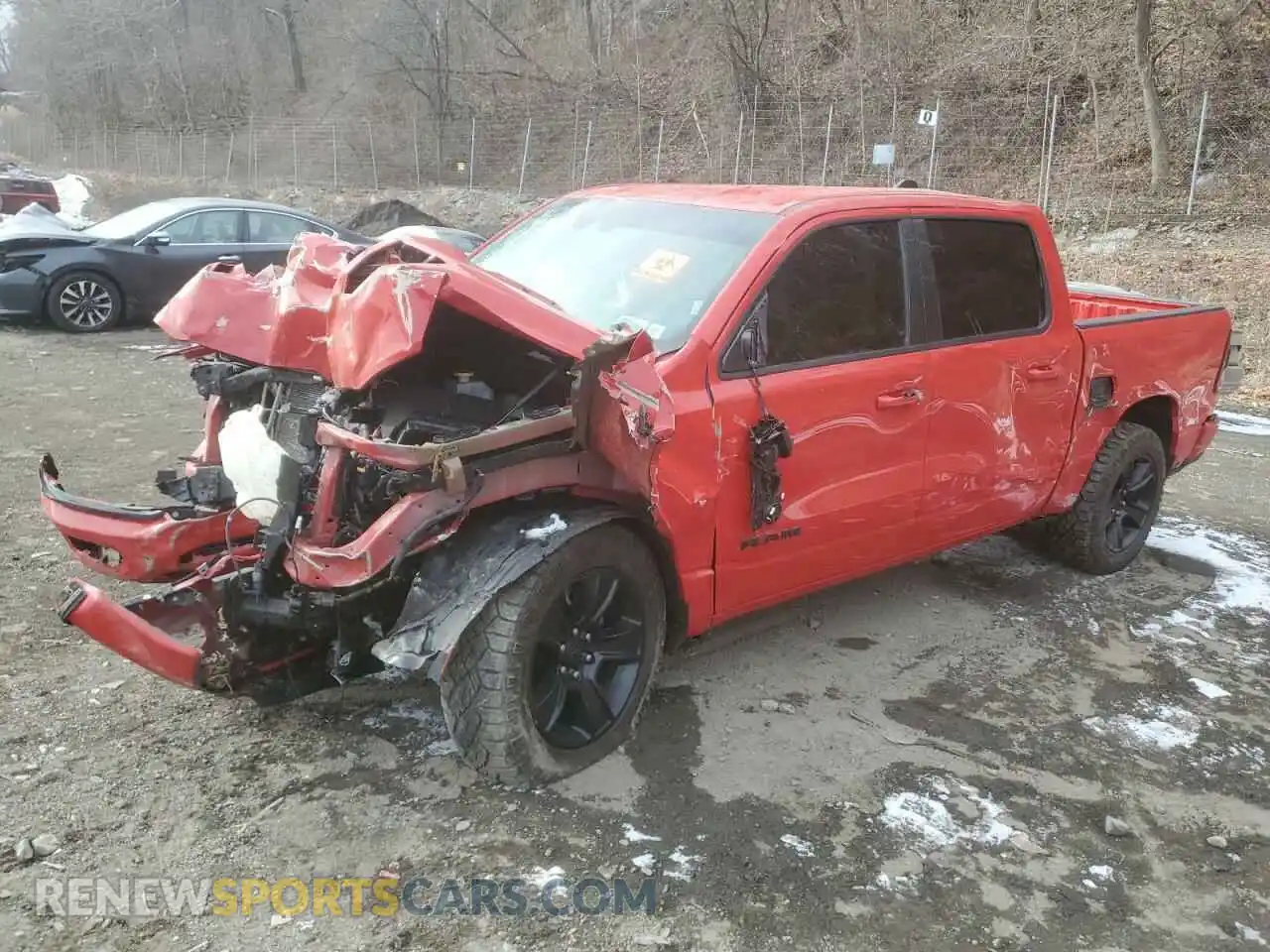 1 Photograph of a damaged car 1C6SRFVT4MN550564 RAM 1500 2021