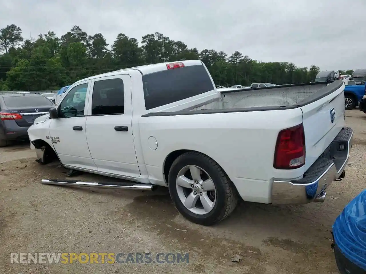 2 fotografías del automóvil dañado 3C6RR6KT8MG708237 RAM 1500 2021