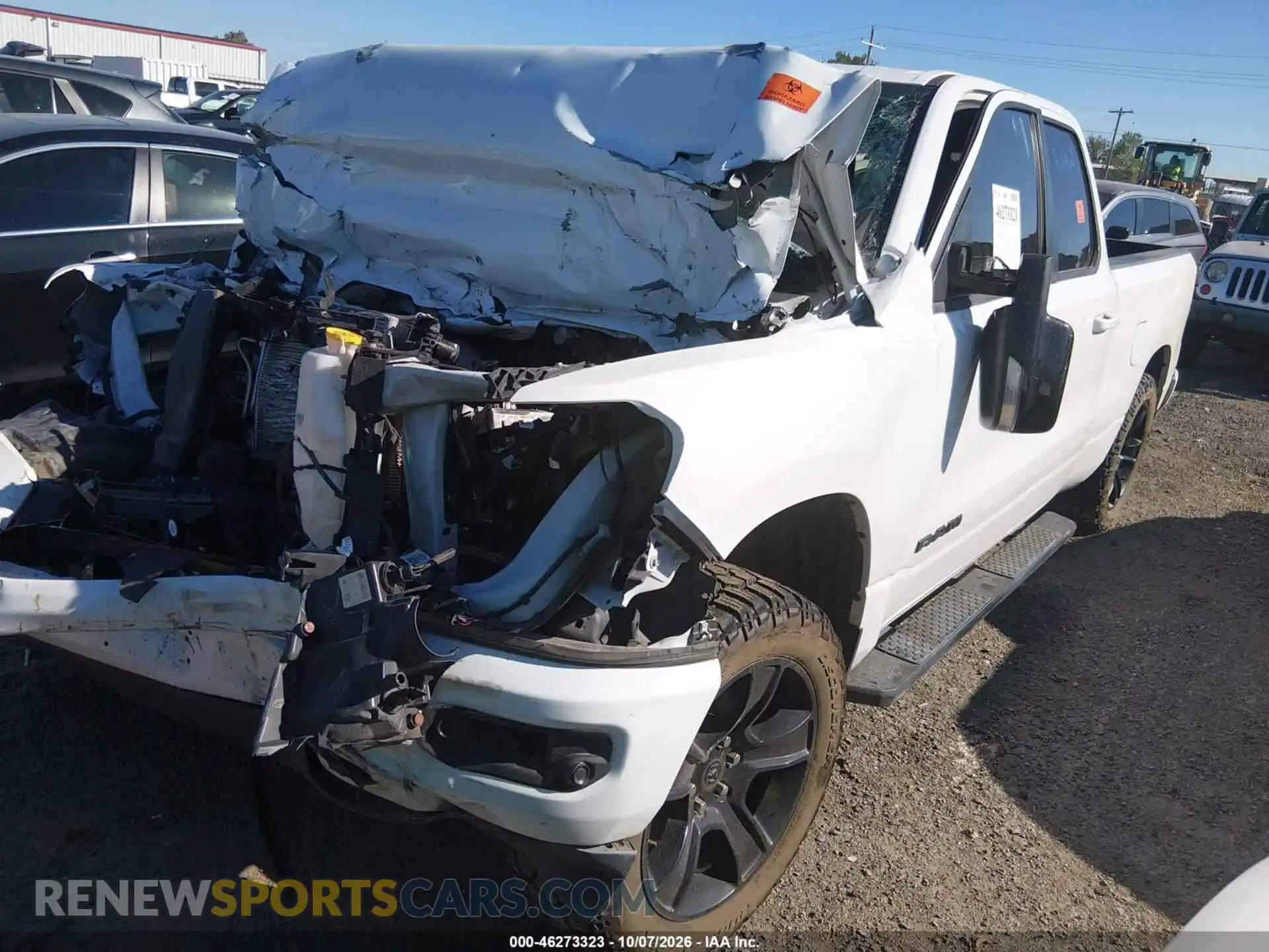 2 Photograph of a damaged car 1C6RREBT5NN373392 RAM 1500 2022