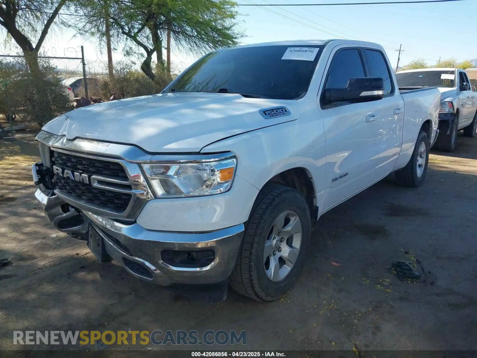 2 Photograph of a damaged car 1C6RREBT6NN274404 RAM 1500 2022