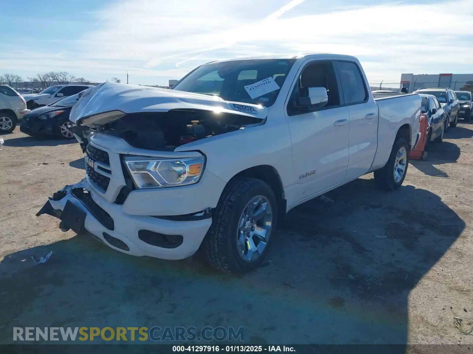 2 Photograph of a damaged car 1C6RREBT7NN452563 RAM 1500 2022