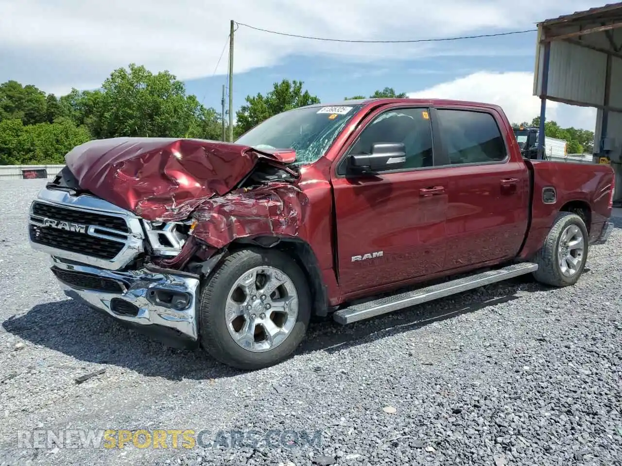 1 Photograph of a damaged car 1C6RREFT0NN277678 RAM 1500 2022