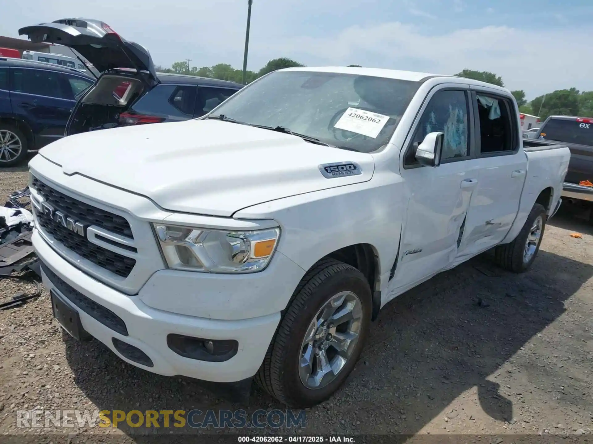 2 Photograph of a damaged car 1C6RREFT3NN372896 RAM 1500 2022