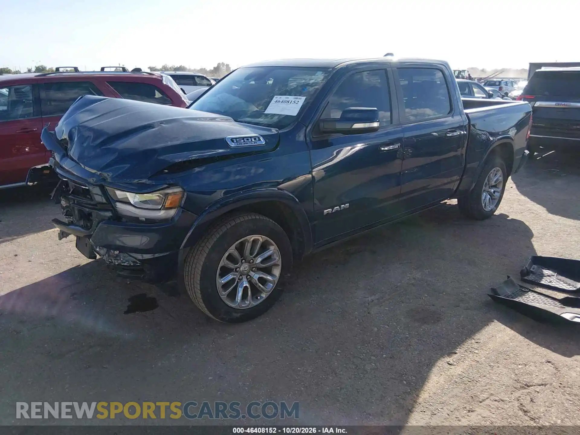 2 fotografías del automóvil dañado 1C6RREJT1NN336549 RAM 1500 2022