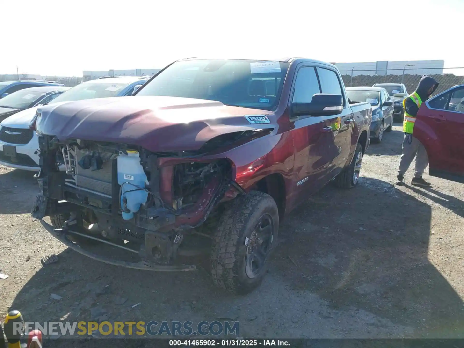 2 Photograph of a damaged car 1C6RRFFG5NN298325 RAM 1500 2022