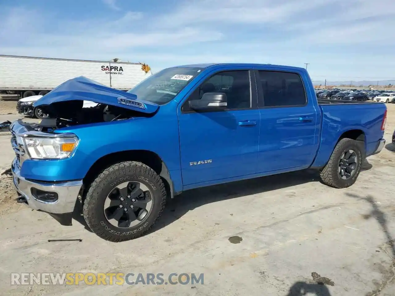 1 Photograph of a damaged car 1C6RRFFG5NN298437 RAM 1500 2022
