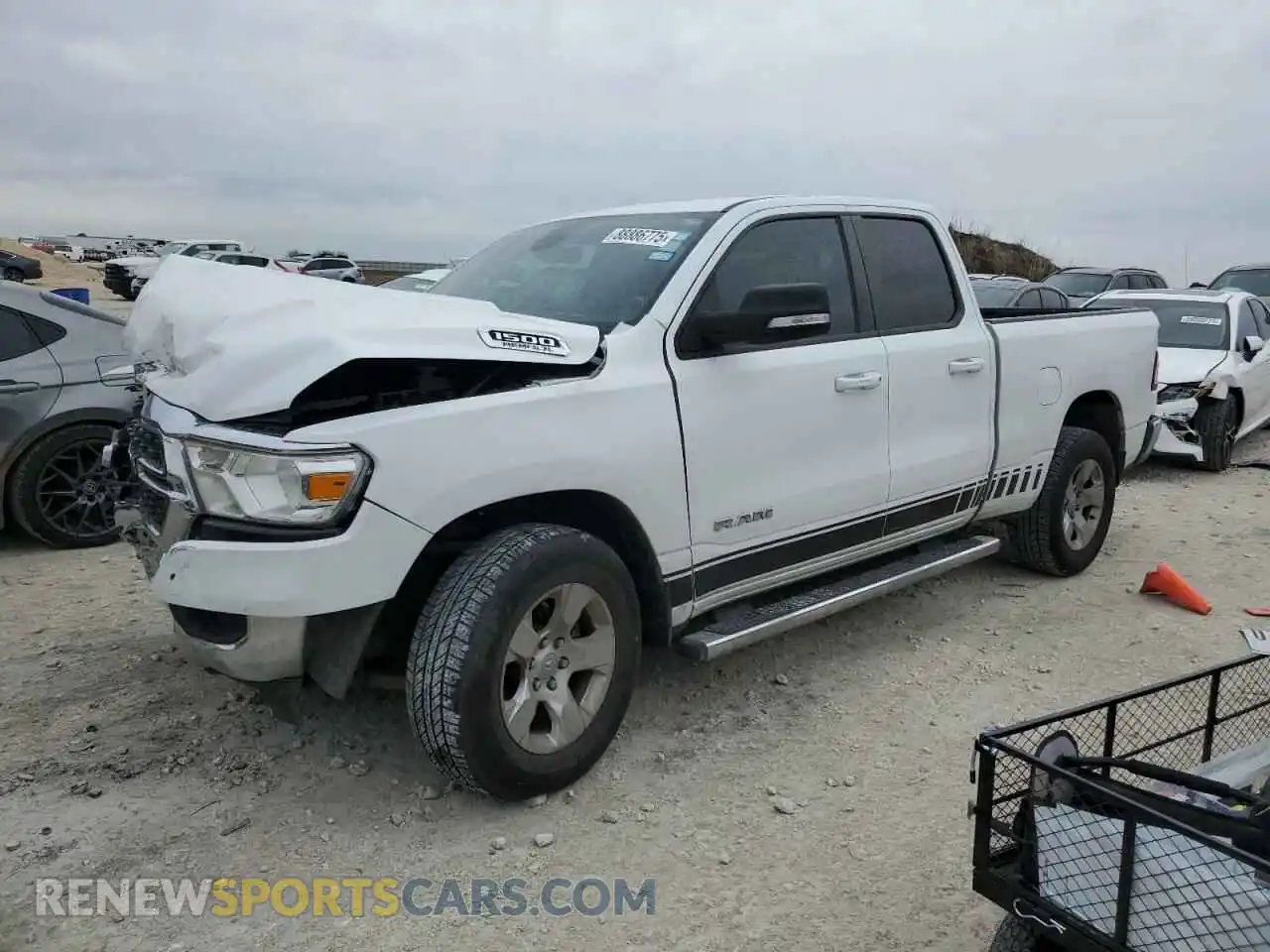 1 Photograph of a damaged car 1C6SRFBT1NN160382 RAM 1500 2022
