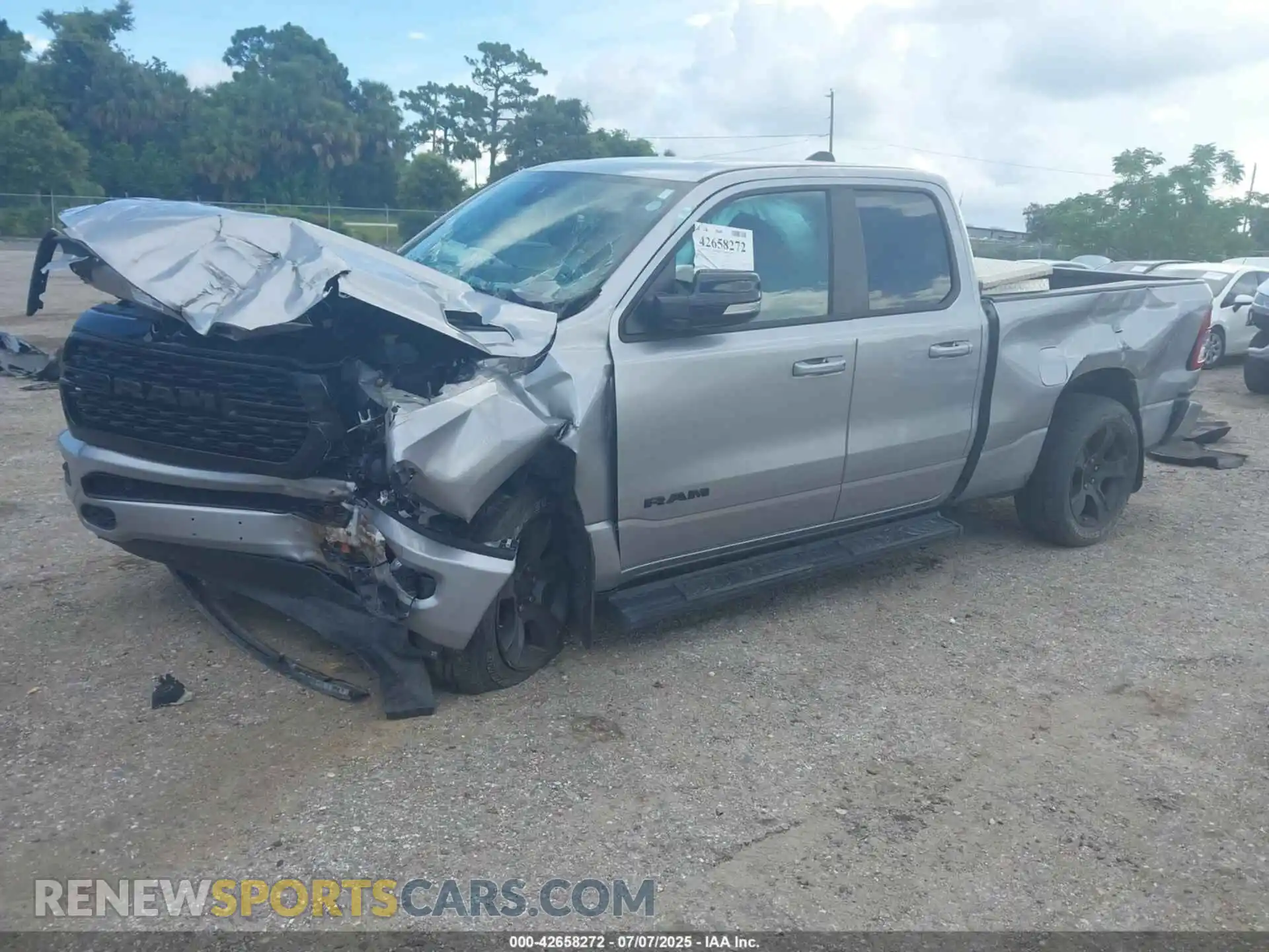 2 Photograph of a damaged car 1C6SRFBT4NN445528 RAM 1500 2022