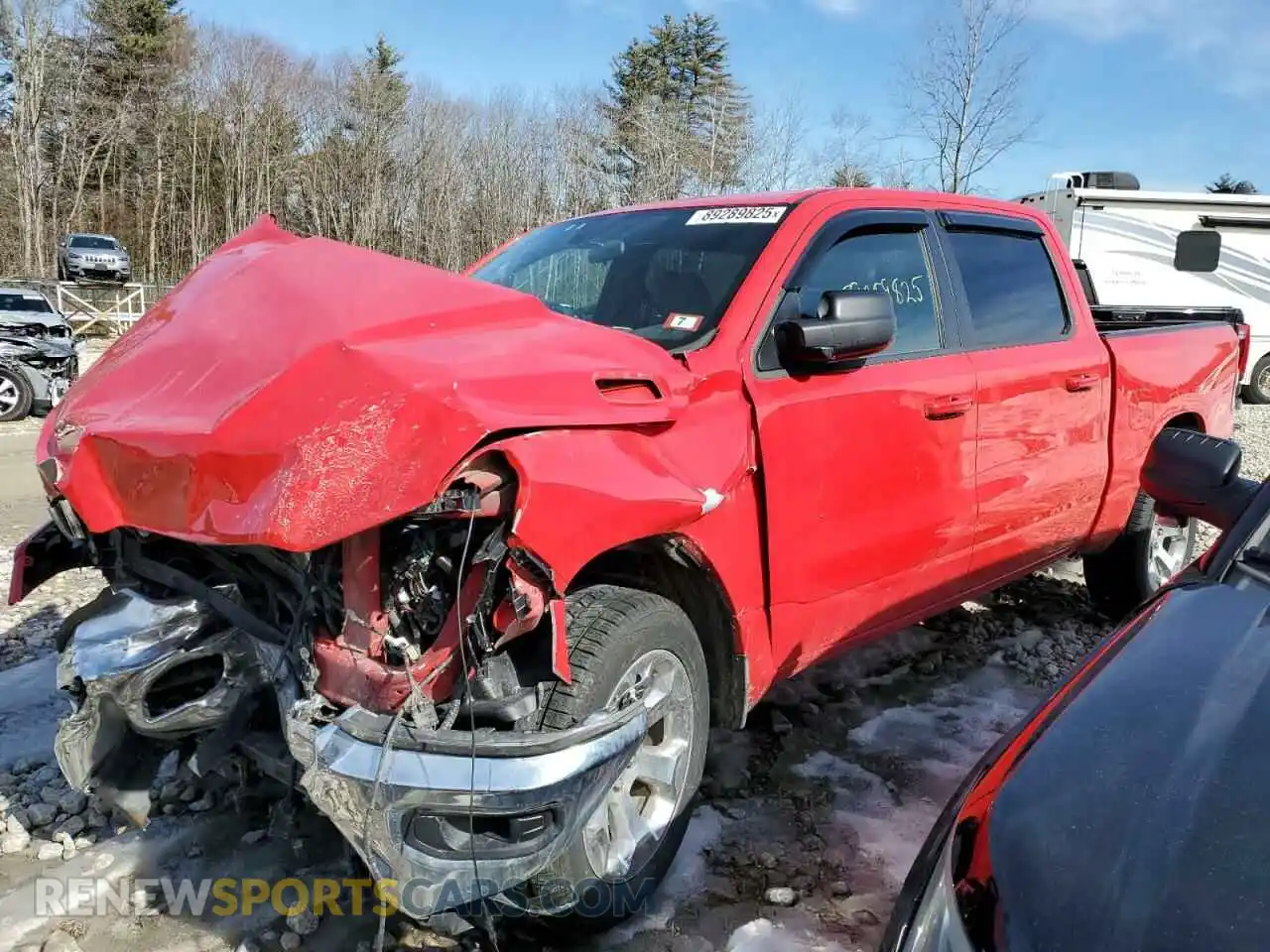 1 Photograph of a damaged car 1C6SRFFT5NN456645 RAM 1500 2022