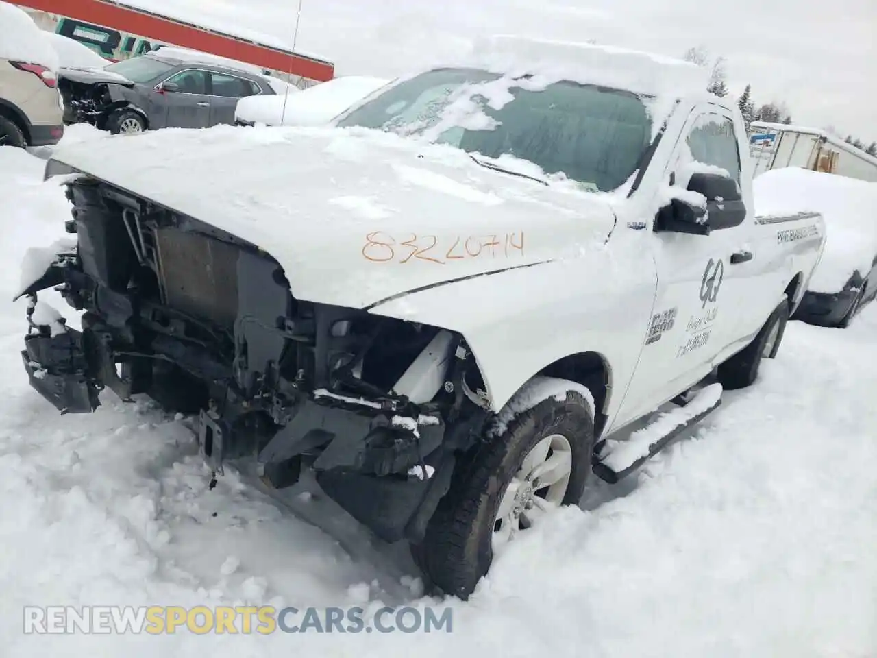 1 Photograph of a damaged car 3C6JR7DG0NG425111 RAM 1500 2022
