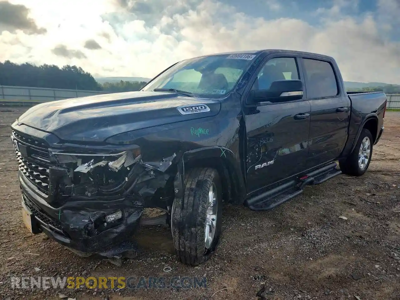 1 Photograph of a damaged car 1C6SRFFP4SN672467 RAM 1500 2025