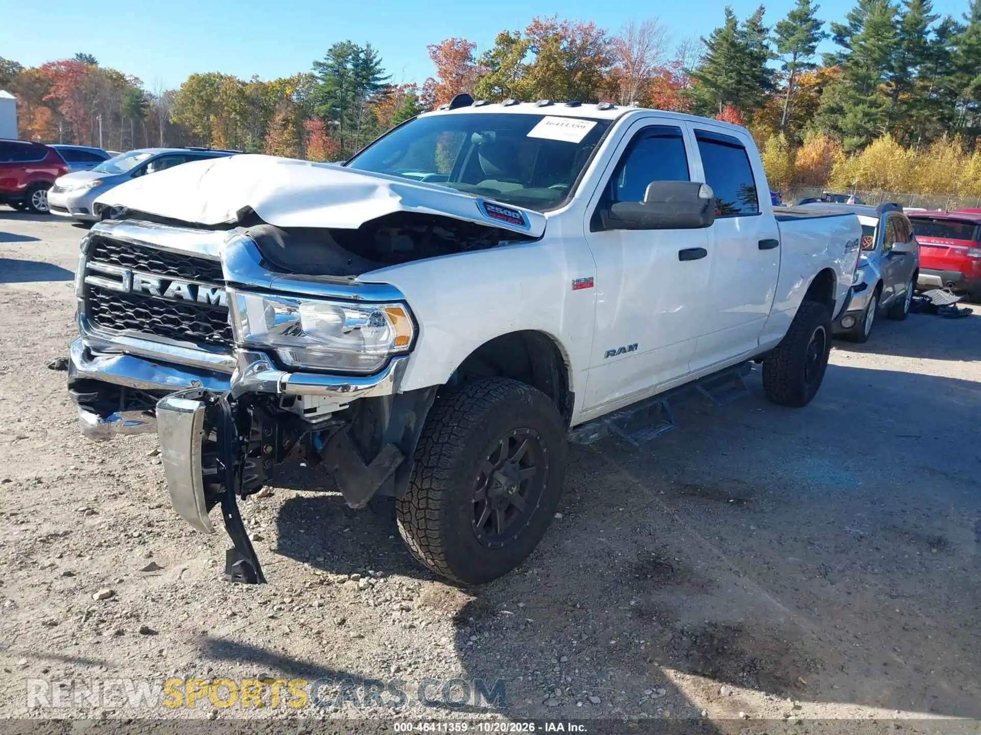 2 Photograph of a damaged car 3C6UR5CJ3MG624151 RAM 2500 2021