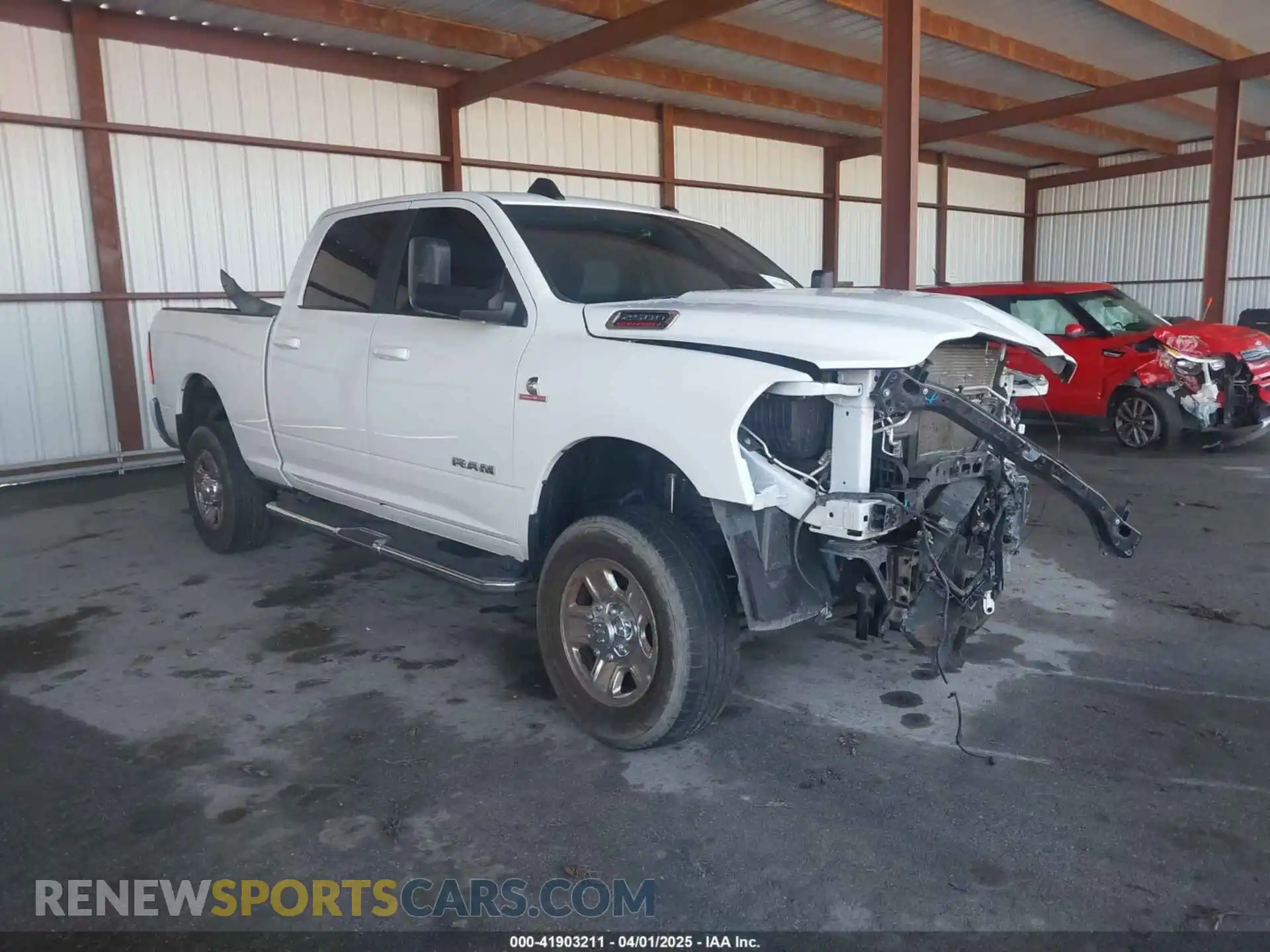 1 Photograph of a damaged car 3C6UR5DL0MG653459 RAM 2500 2021