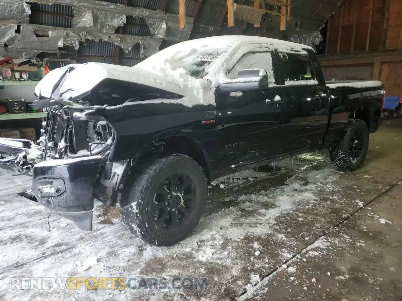 1 Photograph of a damaged car 3C6UR5DLXMG580648 RAM 2500 2021