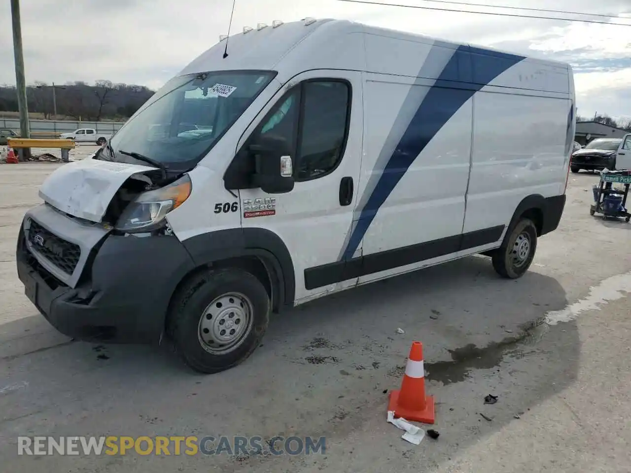 1 Photograph of a damaged car 3C6TRVDG8KE519371 RAM All Models 2019