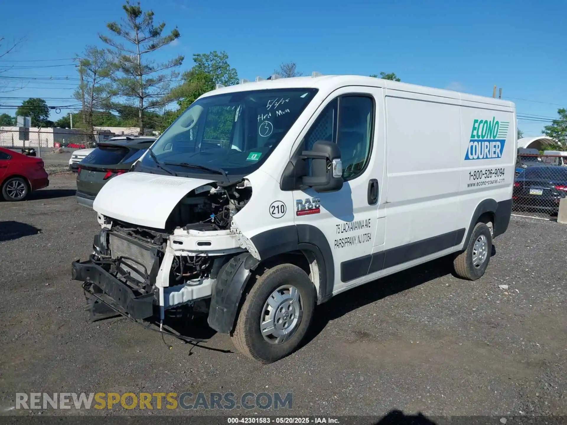 2 Фотография поврежденного автомобиля 3C6TRVAG0KE544320 RAM PROMASTER 1500 2019