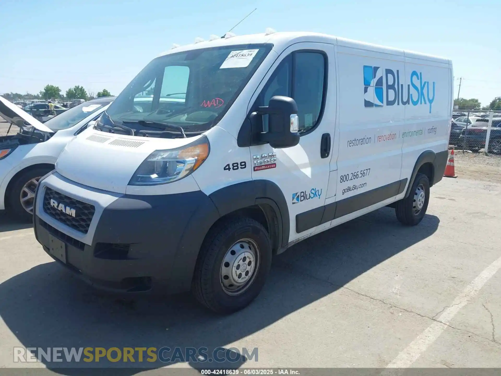 2 Фотография поврежденного автомобиля 3C6TRVAGXKE505802 RAM PROMASTER 1500 2019