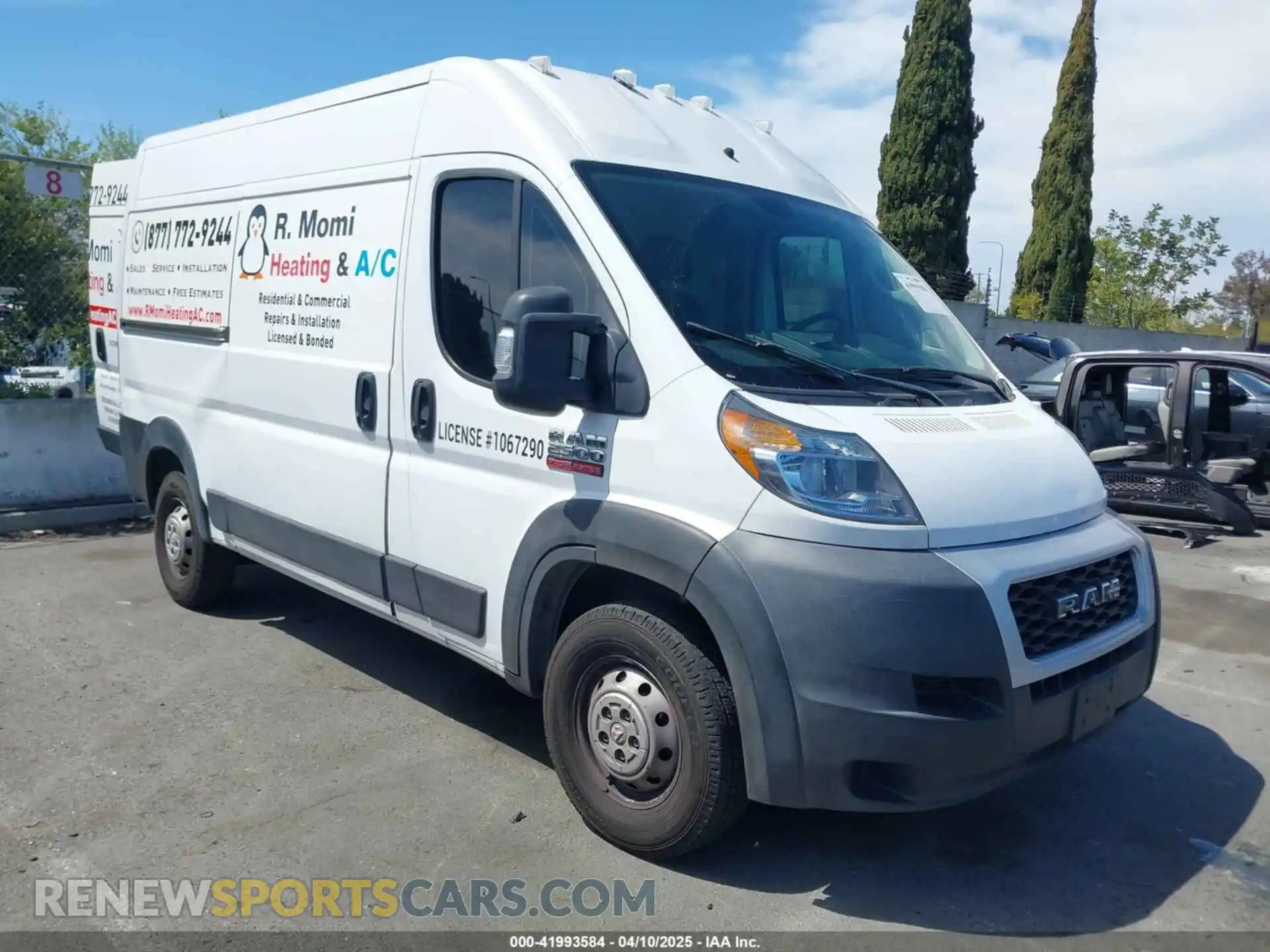 1 Photograph of a damaged car 3C6TRVCG6KE522898 RAM PROMASTER 2500 2019