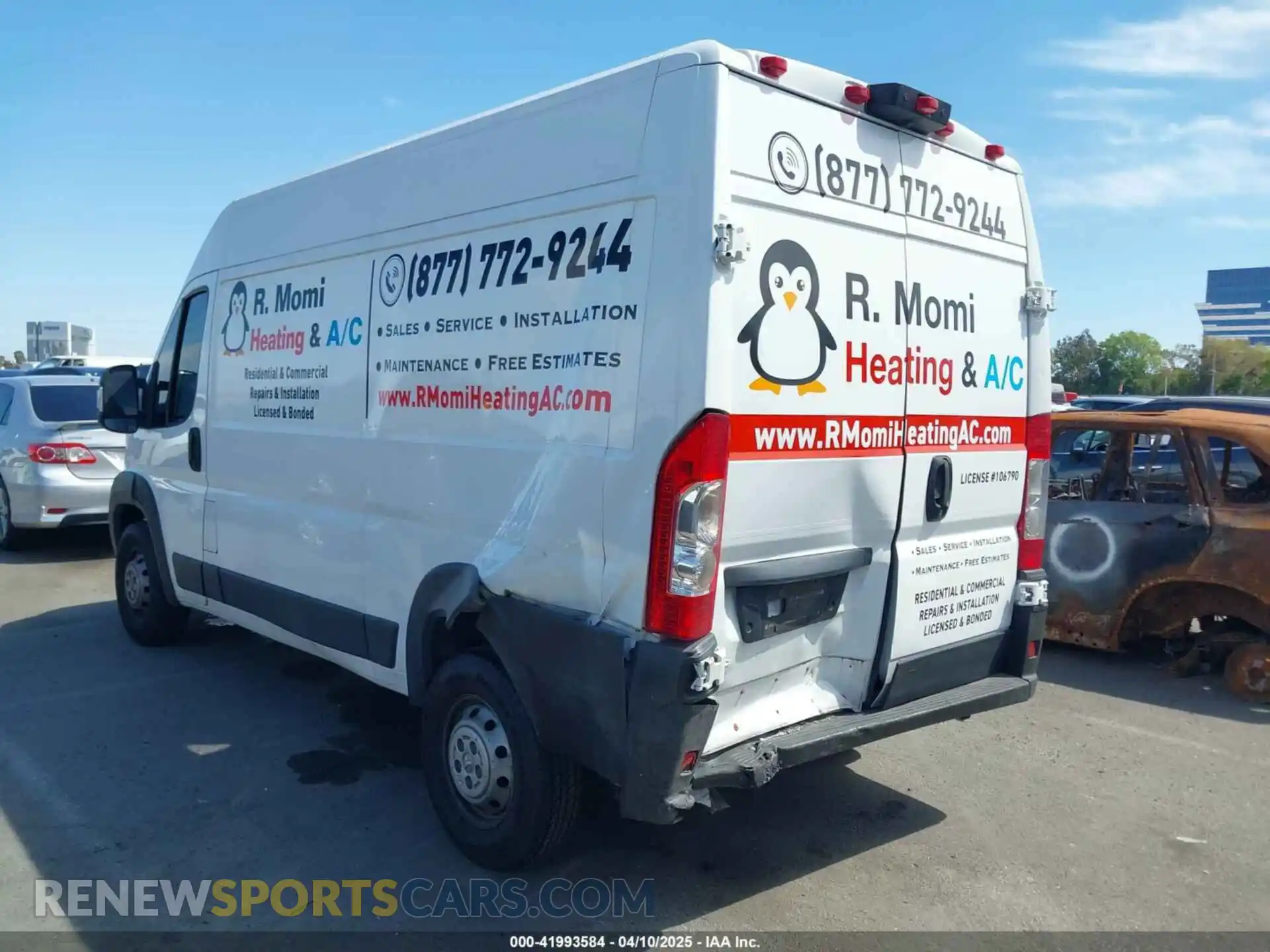 3 Photograph of a damaged car 3C6TRVCG6KE522898 RAM PROMASTER 2500 2019