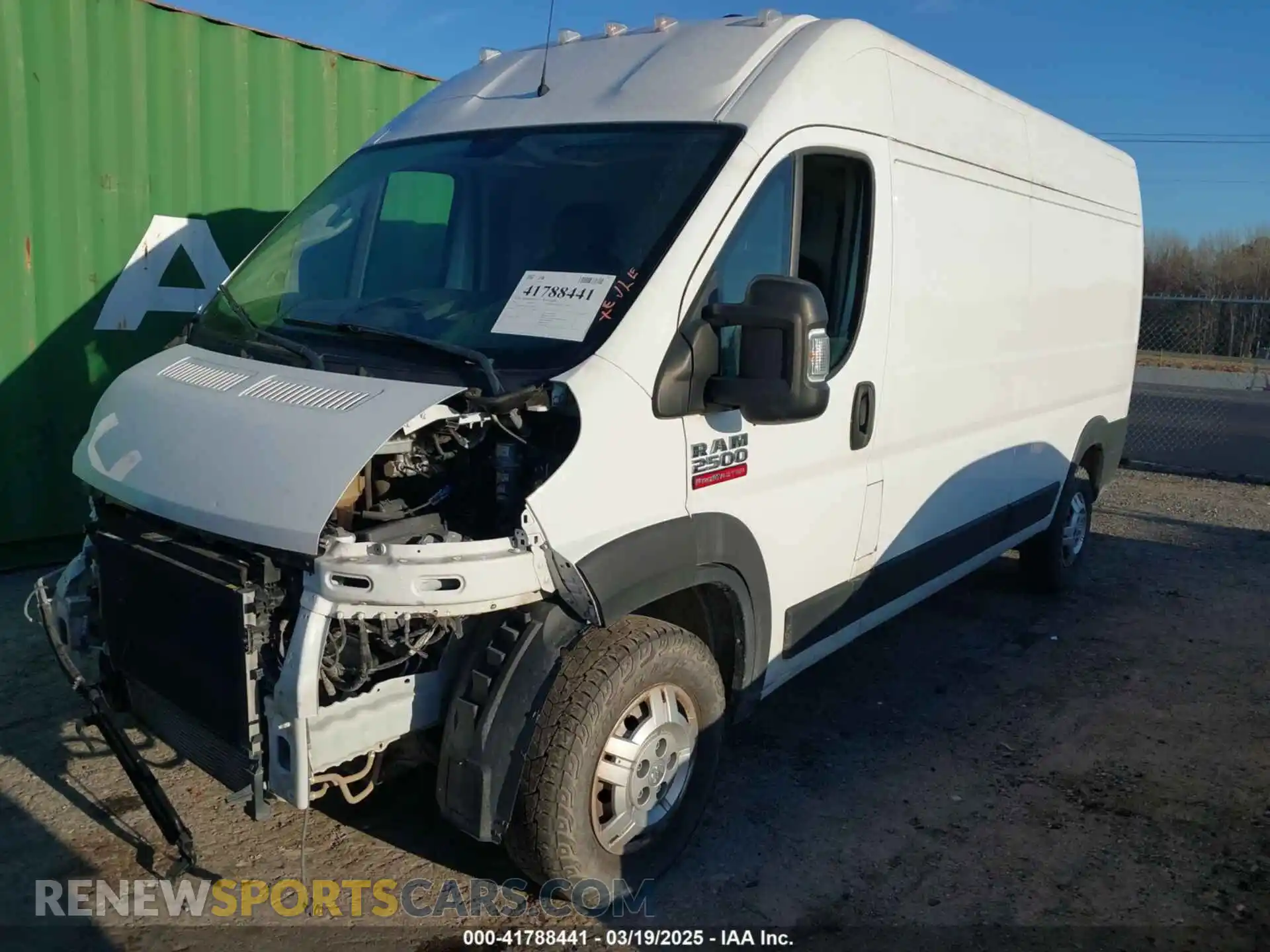 2 Photograph of a damaged car 3C6LRVDG1ME559617 RAM PROMASTER 2500 2021