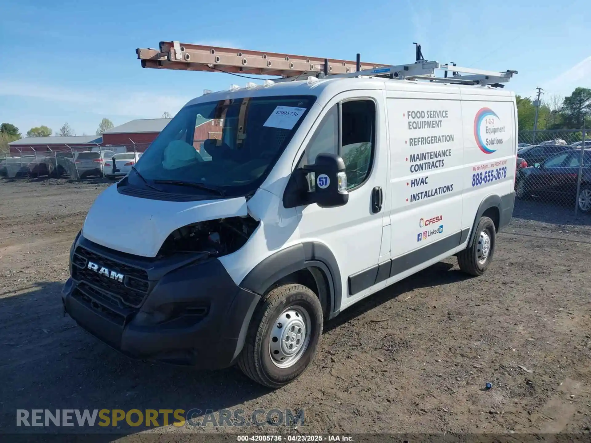 2 Photograph of a damaged car 3C6LRVVG5PE579453 RAM PROMASTER 2500 2023