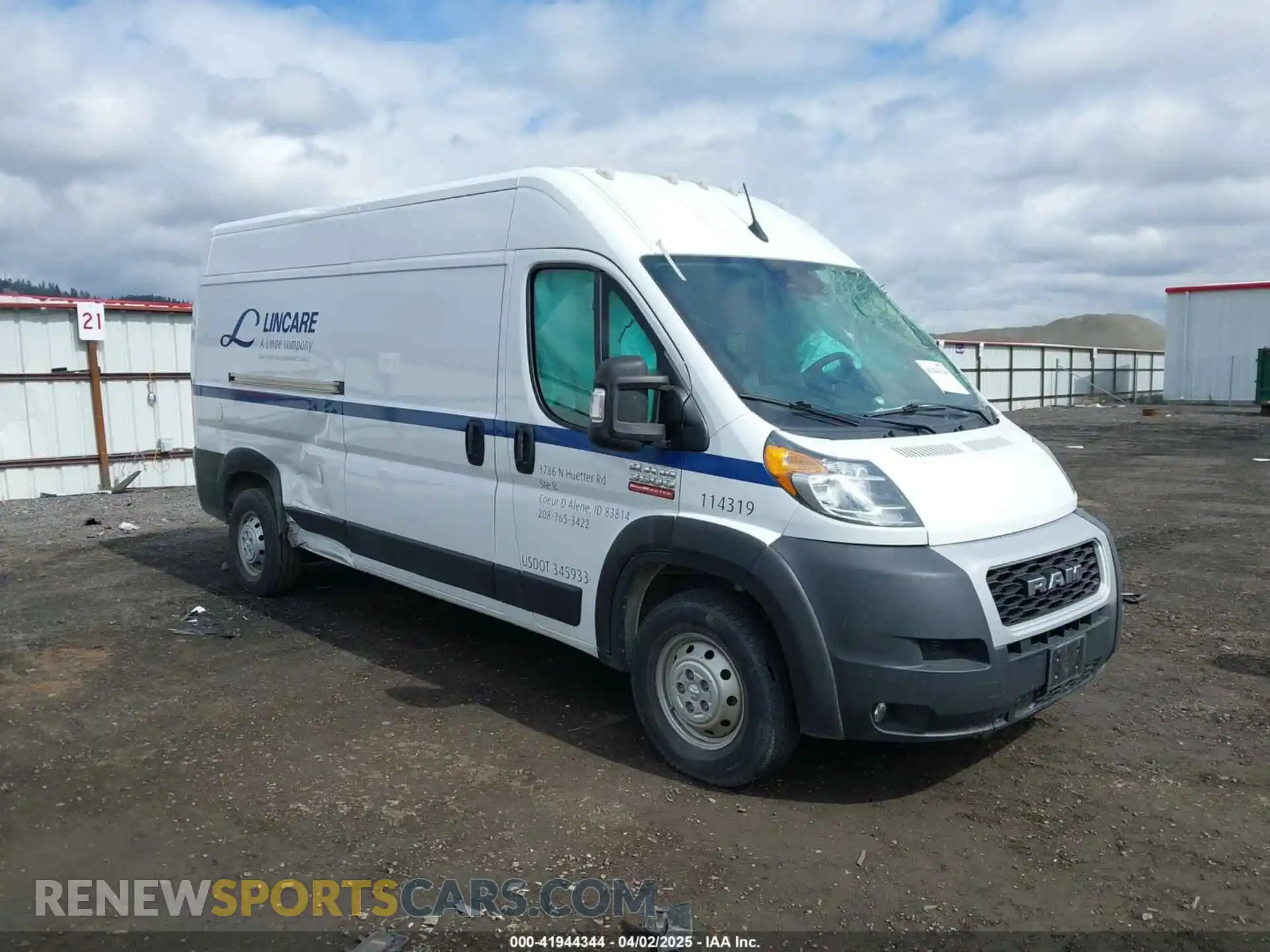 1 Photograph of a damaged car 3C6MRVHG4NE114319 RAM PROMASTER 3500 2022