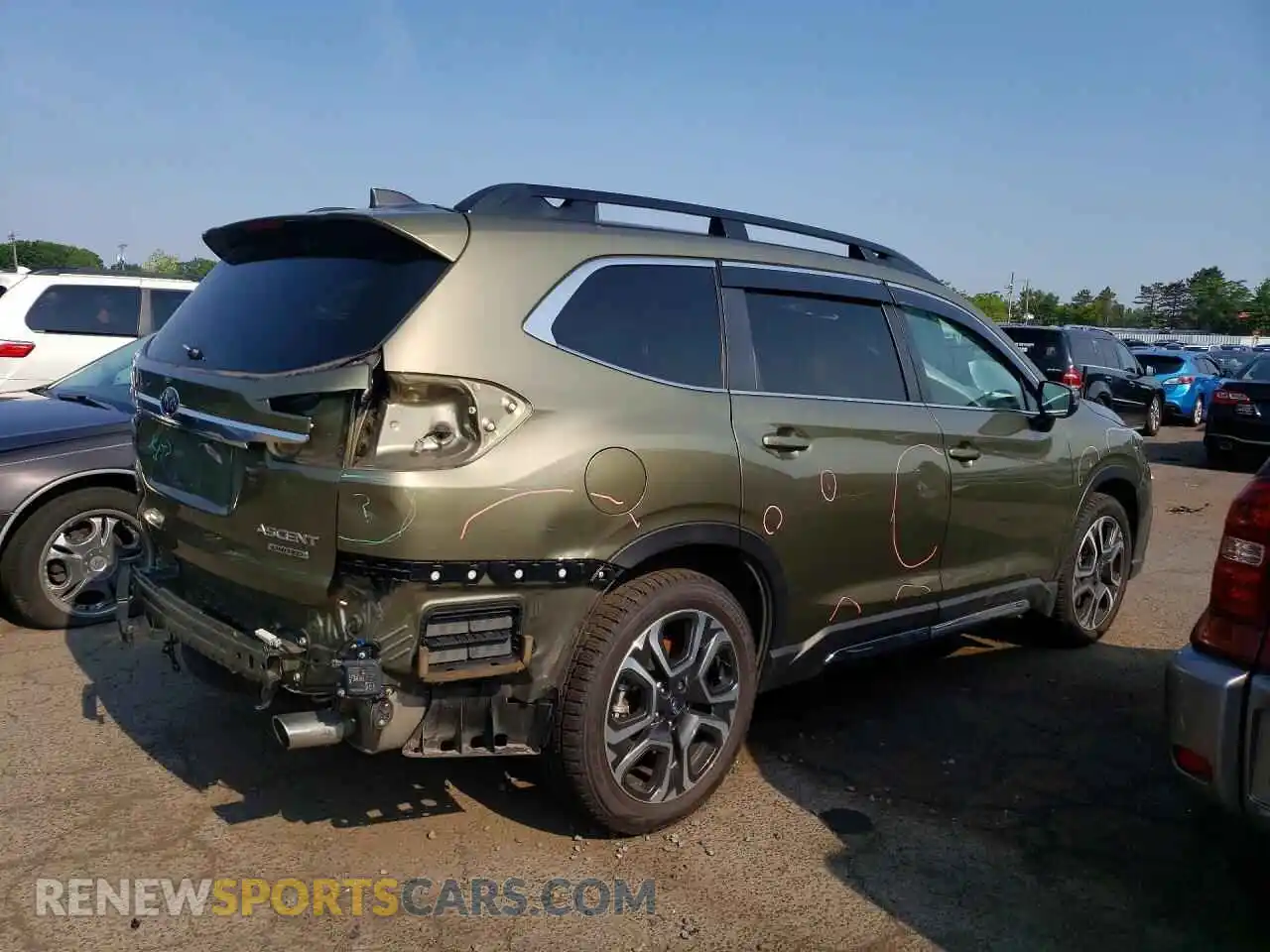 3 Фотография поврежденного автомобиля 4S4WMASD1P3401498 SUBARU ASCENT 2023