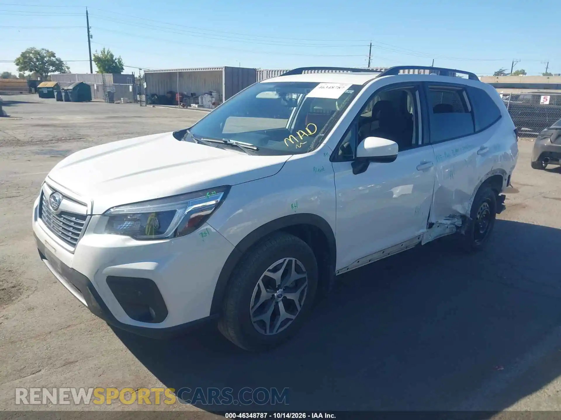 2 Photograph of a damaged car JF2SKAFC6MH496036 SUBARU FORESTER 2021