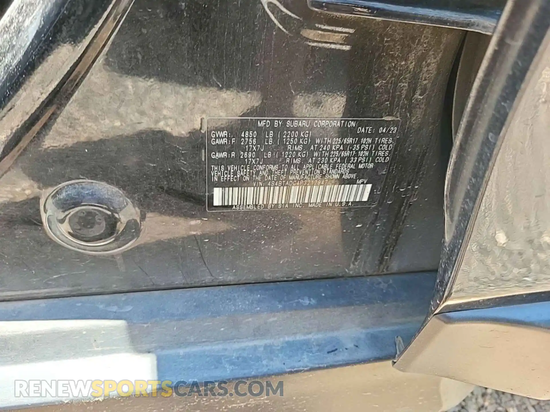 2 Photograph of a damaged car 4S4BTADC4P3212947 SUBARU OUTBACK 2023