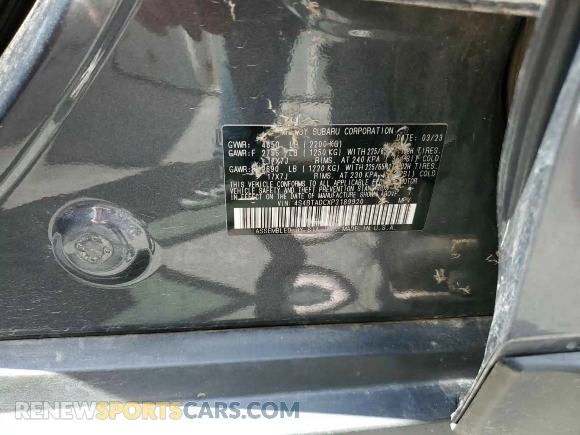 3 Фотография поврежденного автомобиля 4S4BTADCXP3189920 SUBARU OUTBACK 2023