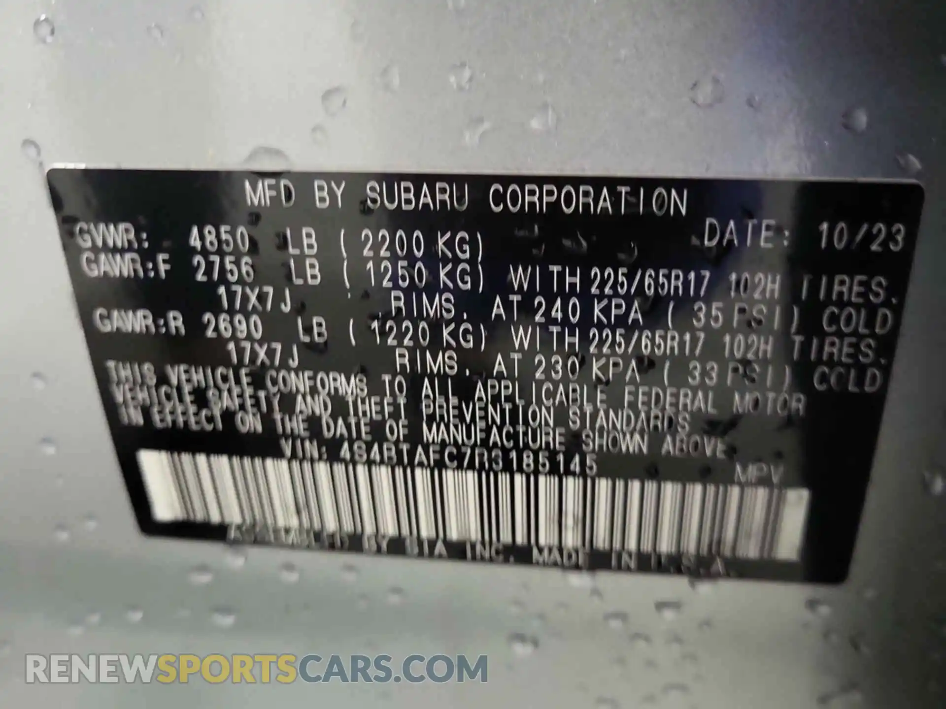 2 fotografías del automóvil dañado 4S4BTAFC7R3185145 SUBARU OUTBACK 2024