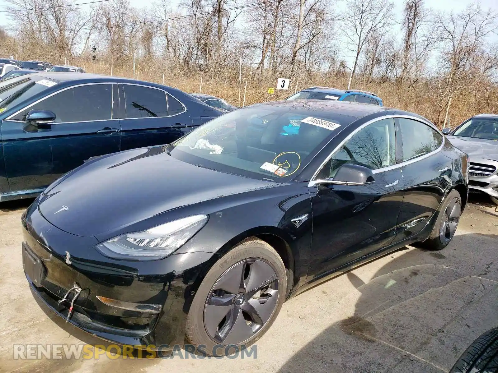 2 Photograph of a damaged car 5YJ3E1EA0KF305427 TESLA MODEL 3 2019