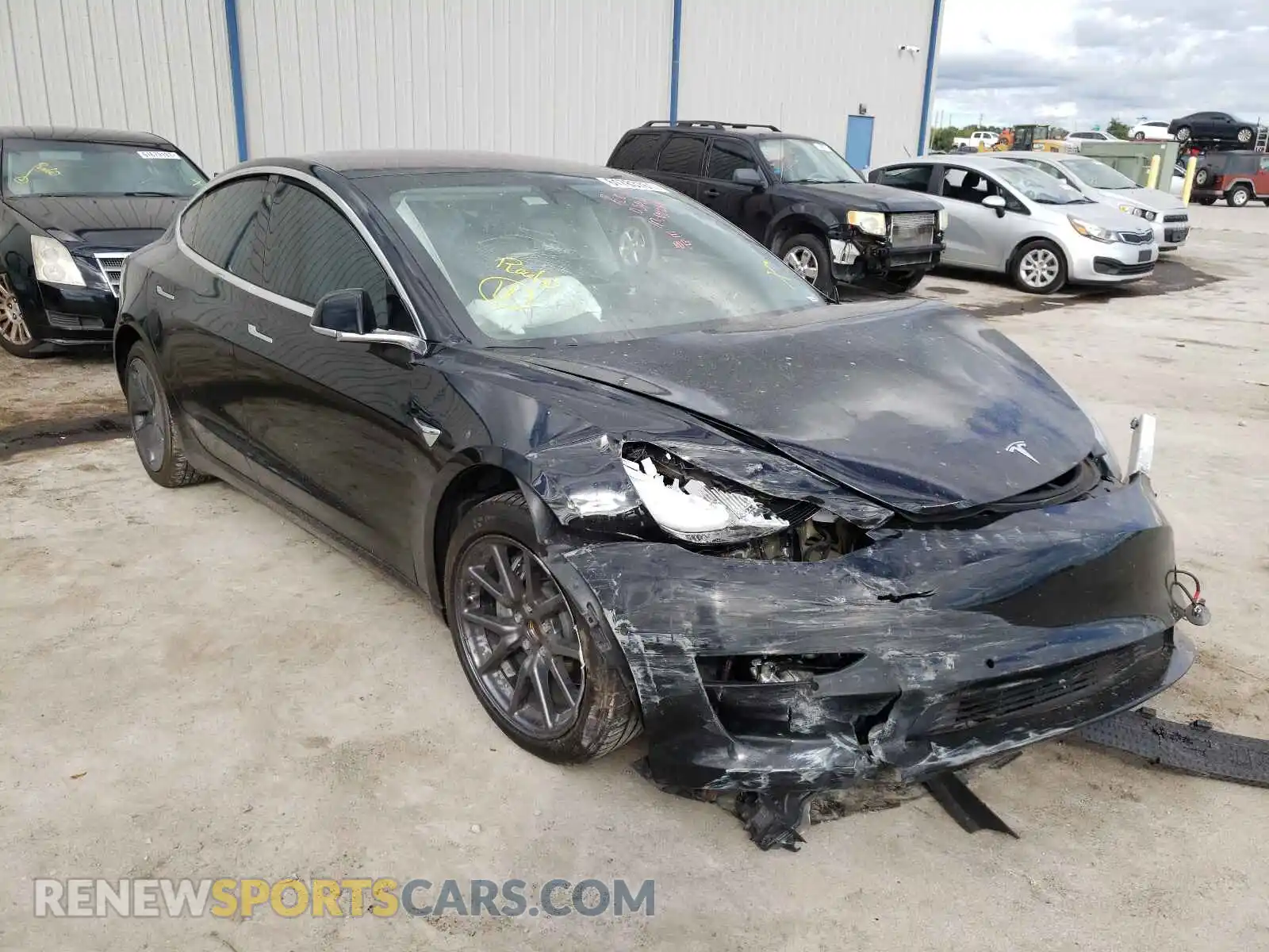 1 Photograph of a damaged car 5YJ3E1EA0KF313253 TESLA MODEL 3 2019