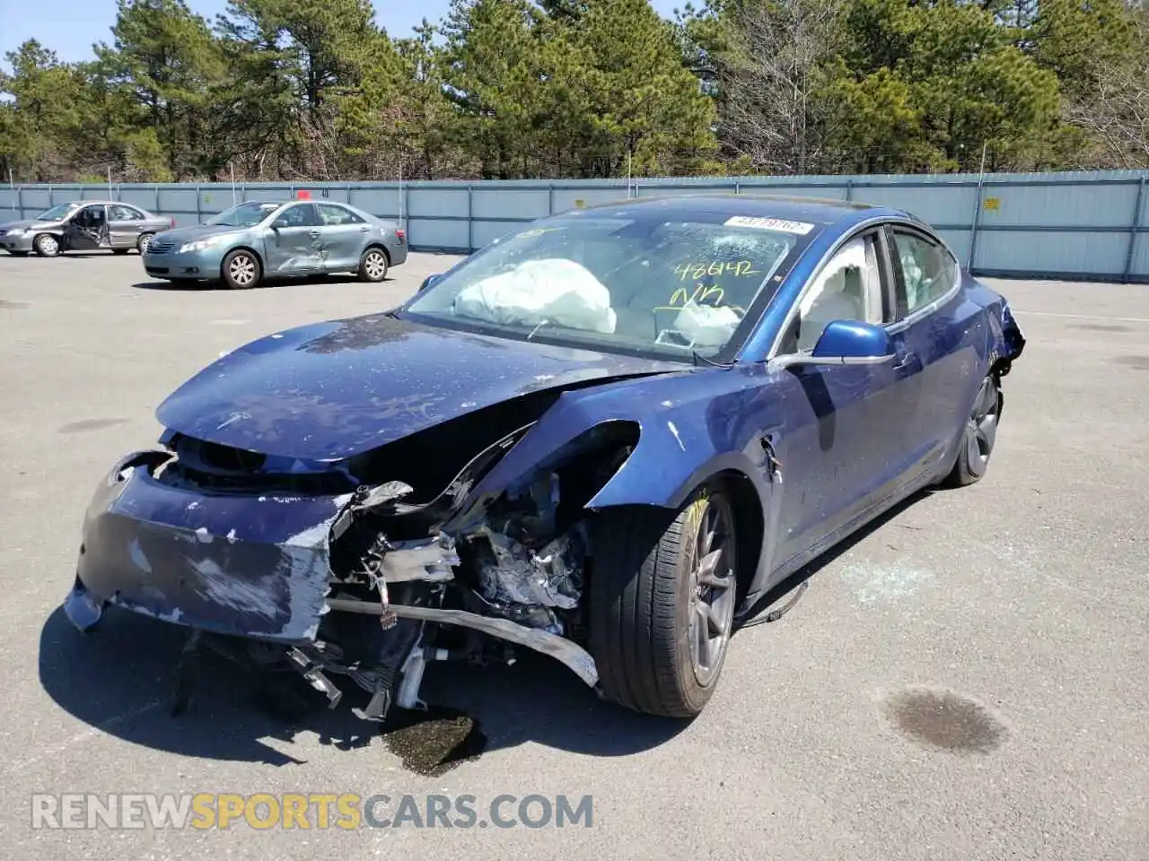 2 Photograph of a damaged car 5YJ3E1EA0KF486142 TESLA MODEL 3 2019