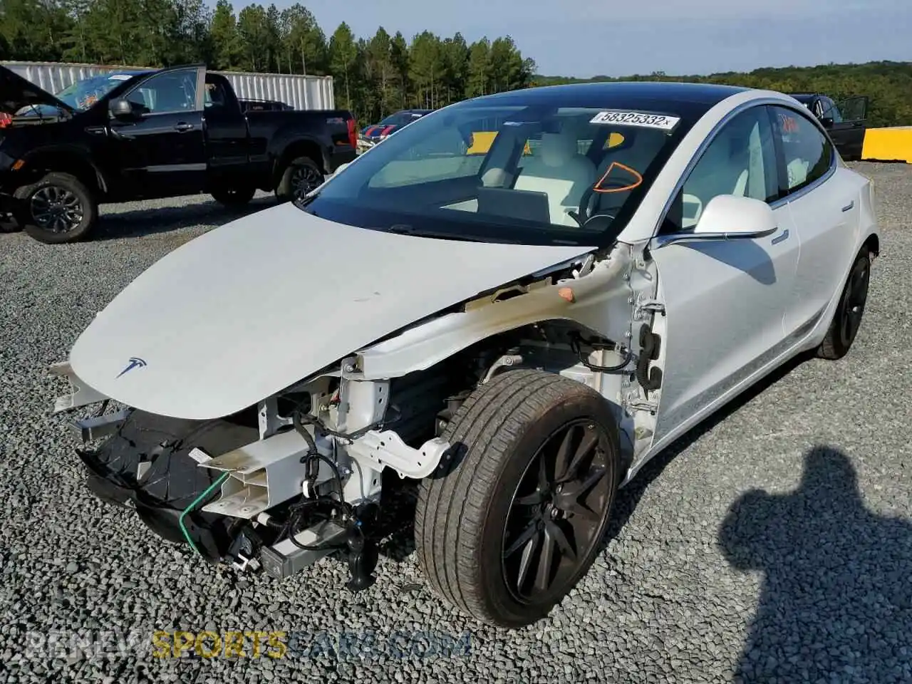 2 Photograph of a damaged car 5YJ3E1EA0KF486237 TESLA MODEL 3 2019