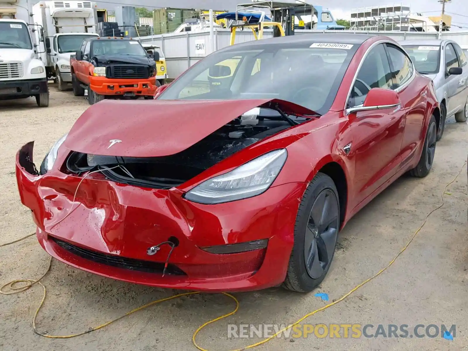 2 Photograph of a damaged car 5YJ3E1EA1KF308434 TESLA MODEL 3 2019