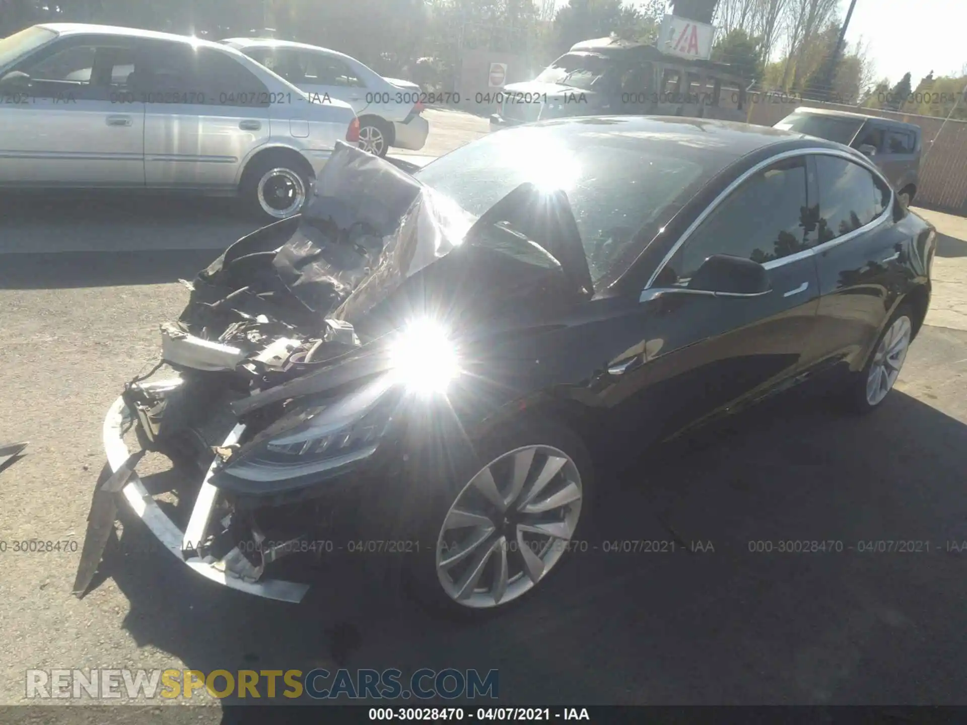 2 fotografías del automóvil dañado 5YJ3E1EA1KF312662 TESLA MODEL 3 2019