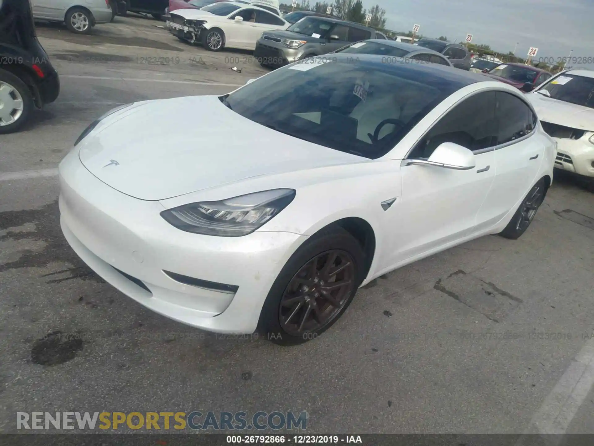 2 Photograph of a damaged car 5YJ3E1EA1KF314928 TESLA MODEL 3 2019