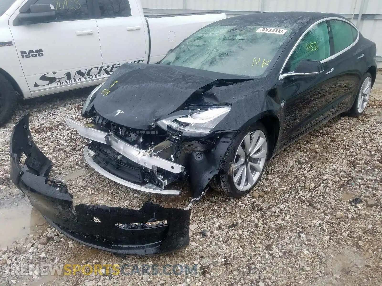 2 Photograph of a damaged car 5YJ3E1EA1KF416925 TESLA MODEL 3 2019
