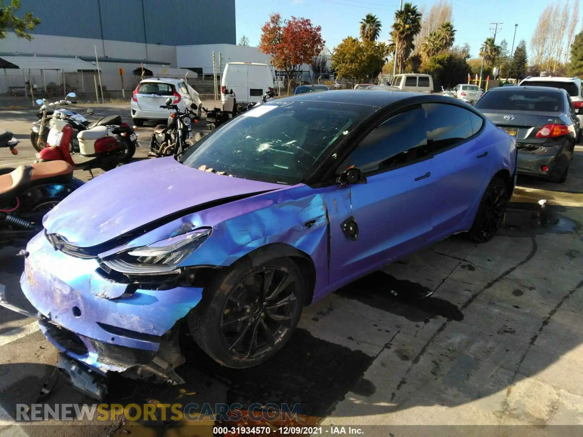 2 Photograph of a damaged car 5YJ3E1EA1KF419677 TESLA MODEL 3 2019
