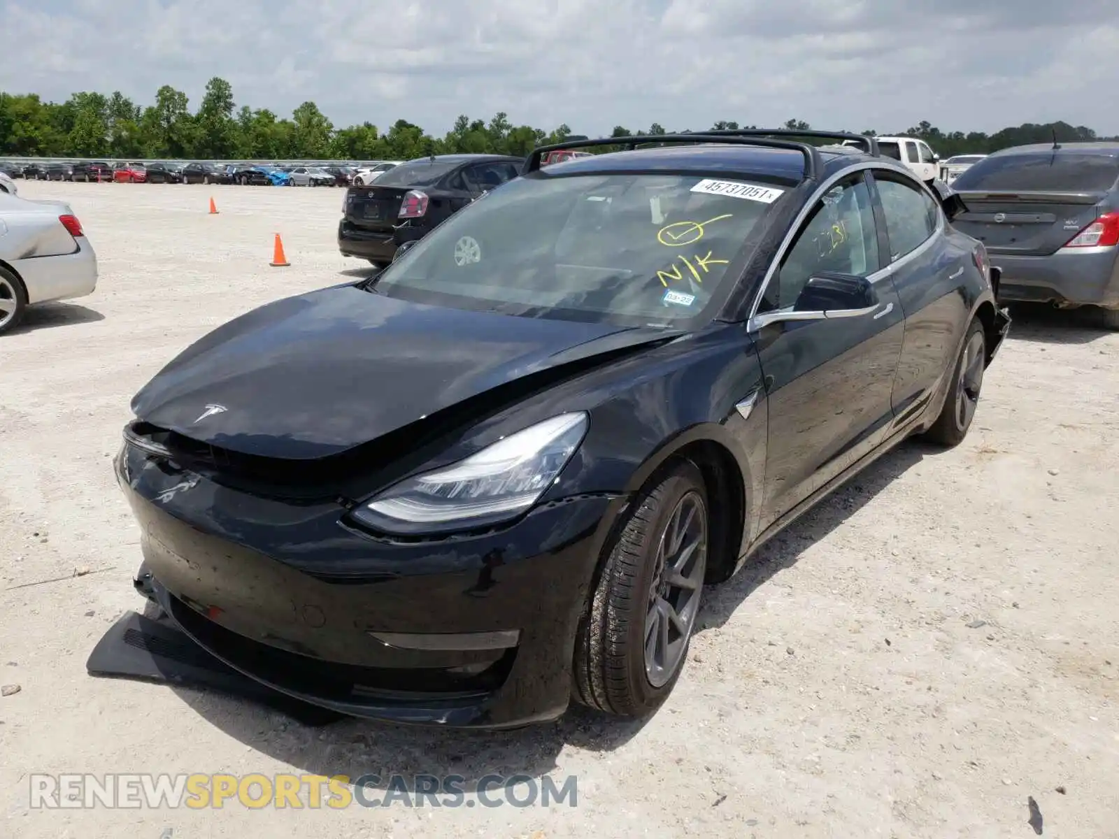 2 Photograph of a damaged car 5YJ3E1EA2KF297699 TESLA MODEL 3 2019