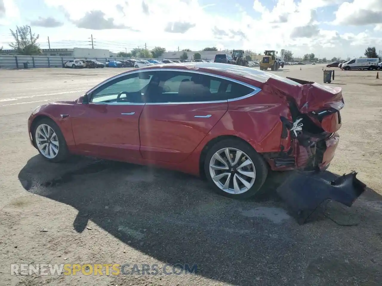 2 fotografías del automóvil dañado 5YJ3E1EA2KF301055 TESLA MODEL 3 2019