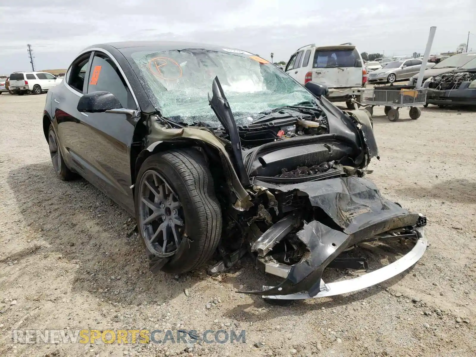 1 Photograph of a damaged car 5YJ3E1EA2KF311973 TESLA MODEL 3 2019
