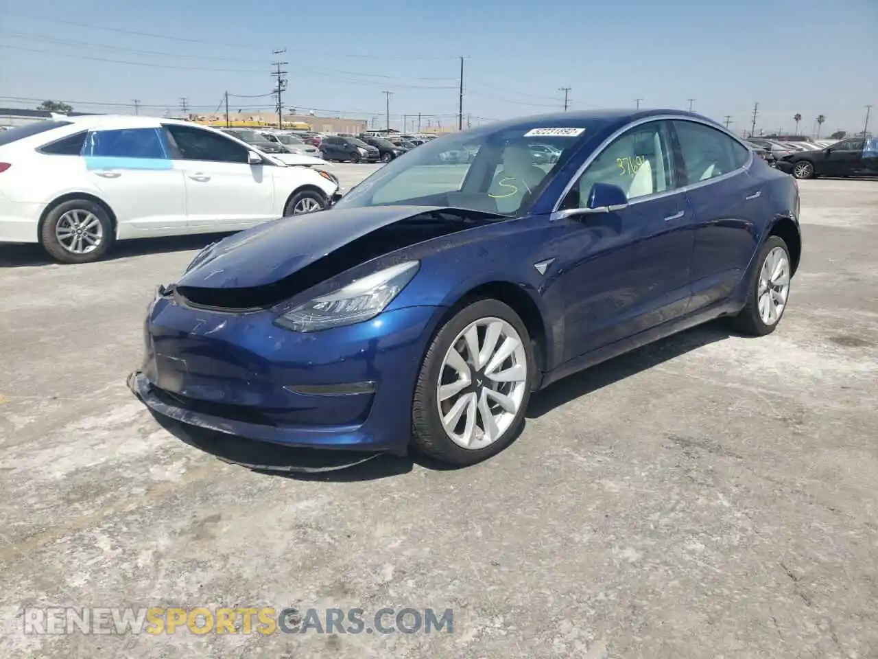 2 Photograph of a damaged car 5YJ3E1EA2KF312928 TESLA MODEL 3 2019
