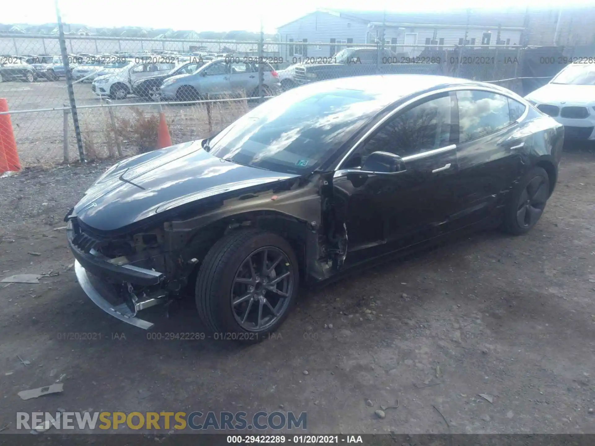 2 Photograph of a damaged car 5YJ3E1EA2KF313240 TESLA MODEL 3 2019