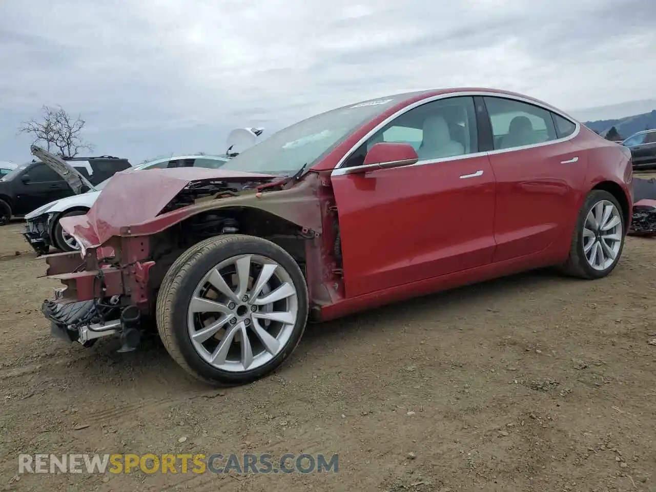 1 Photograph of a damaged car 5YJ3E1EA2KF323721 TESLA MODEL 3 2019