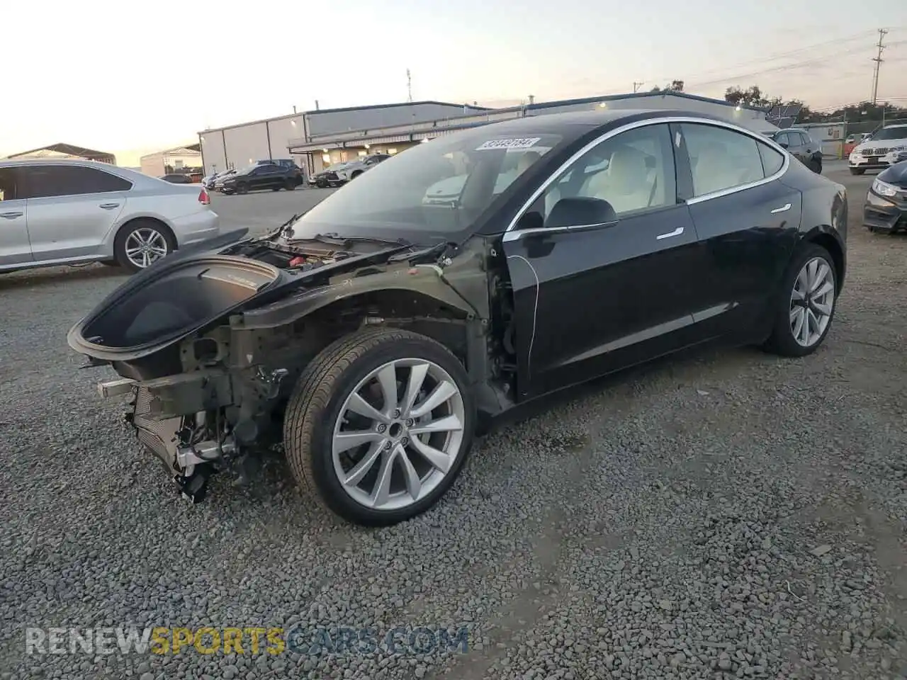 1 Photograph of a damaged car 5YJ3E1EA2KF327736 TESLA MODEL 3 2019